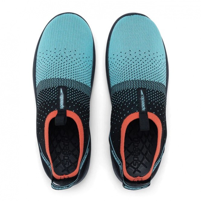 Damenschwimmschuhe Speedo Surfknit Pro Watershoe Female Black/Aqua Splash