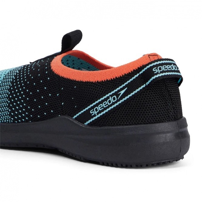 Damenschwimmschuhe Speedo Surfknit Pro Watershoe Female Black/Aqua Splash