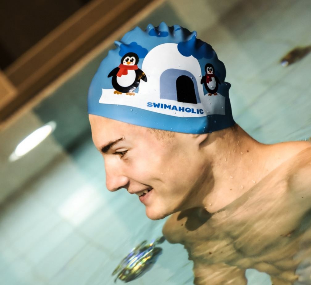 Schwimmütze Swimaholic Christmas Penguin Cap