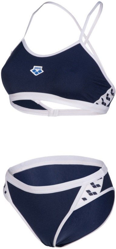Arena Icons Bikini Cross Back Solid Navy/White