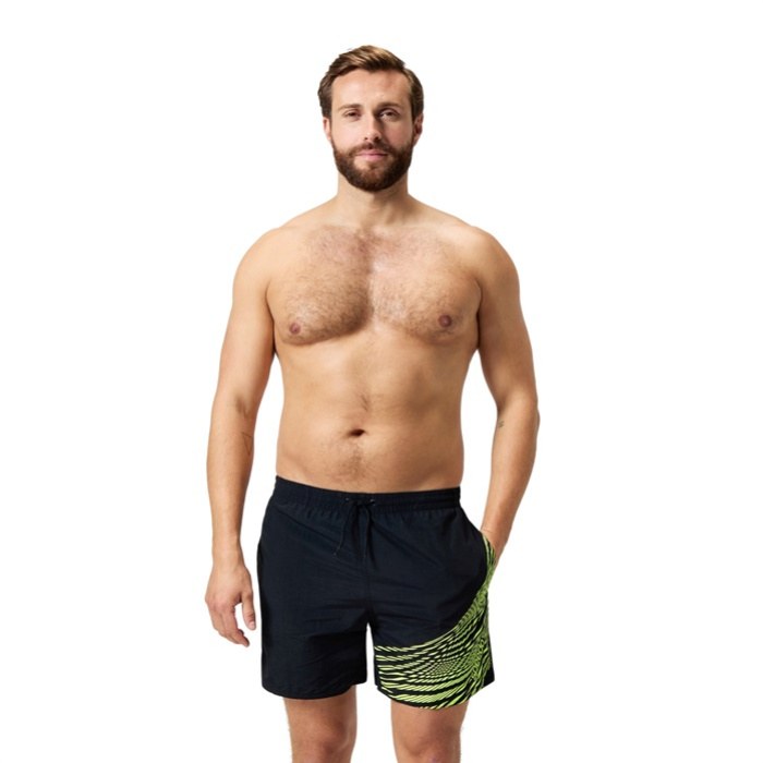 Speedo Medley Logo 16 Watershort Black/Hyper Yellow